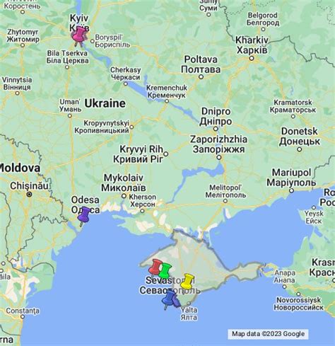 google map of ukraine